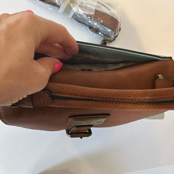 Simply Noelle Turquoise and brown handbag - Picture 4 of 4